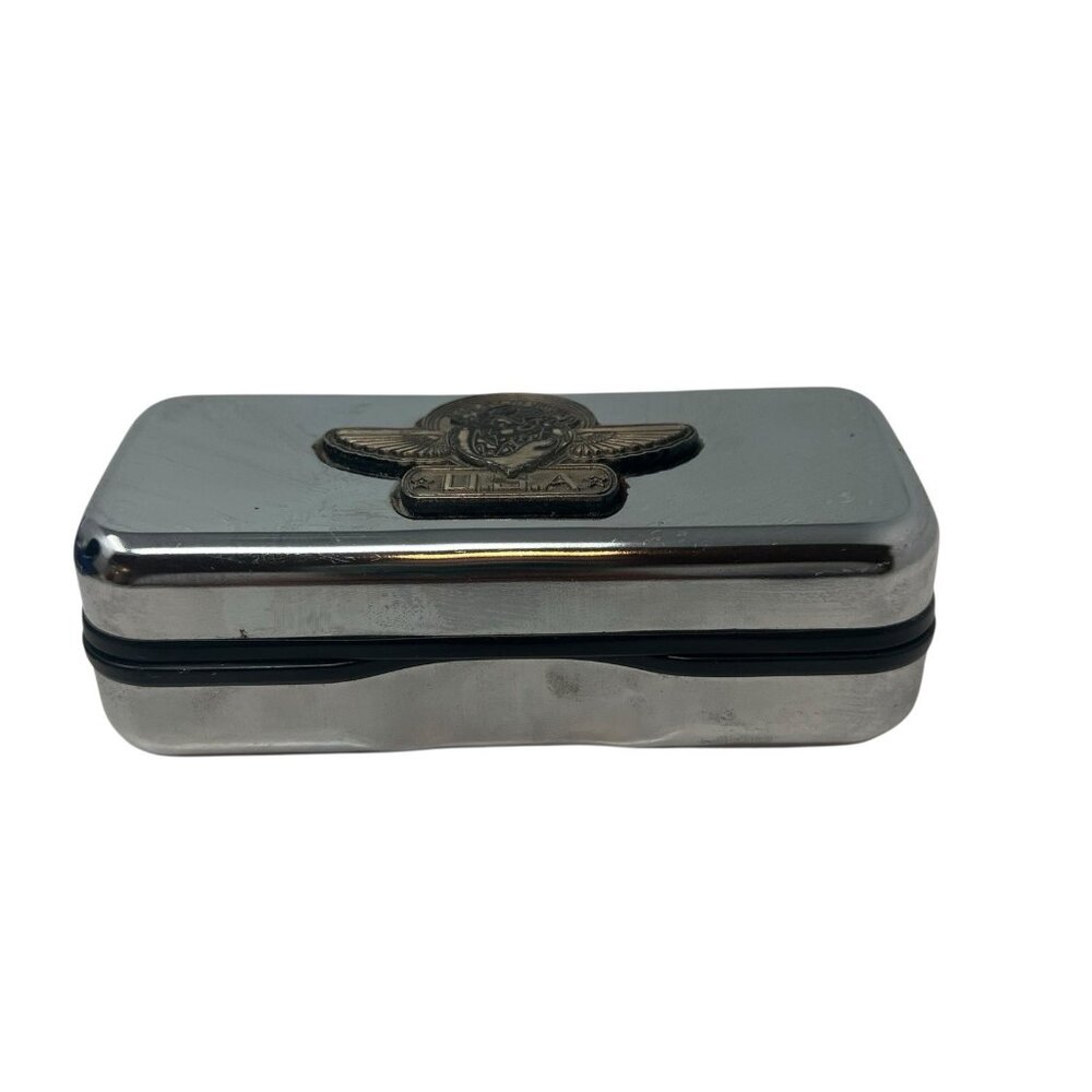Harley Davidson Motorcycles Vitg Chrome Sun Eye Glasses Case Taz Looney Tunes - Picture 3 of 8